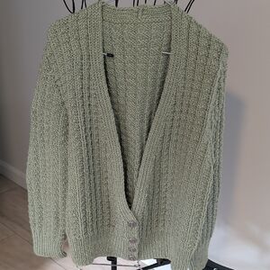 Handmade Cozy Green Knit Sweater